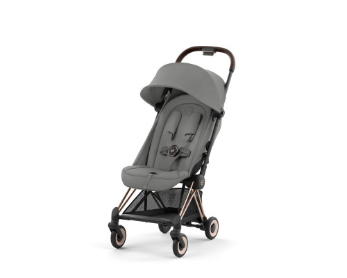 Коляска прогулочная Cybex Coya шасси Rosegold + дождевик Mirage Grey