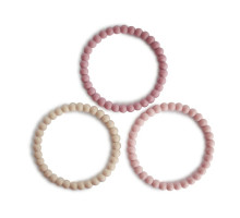 MUSHIE прорезыватель 3 штуки Pearl Bracelet Linen/Peony/Pale Pink