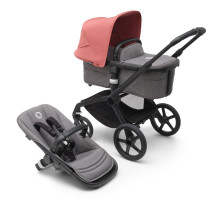 Bugaboo Fox5 коляска 2 в 1 Black/ Grey Melange / Sunrise Red