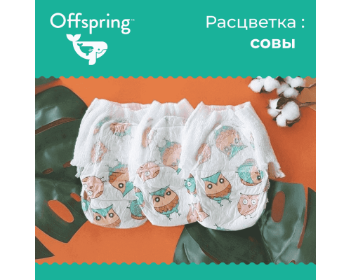 Offspring трусики-подгузники L 9-14 кг 36 штук Совы