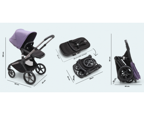 Bugaboo Fox5 коляска 2 в 1 Black/ Midnight Black/ Sunrise Red