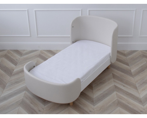 Кровать KIDI Soft для детей от 2 до 4 лет (молочный, экокожа)