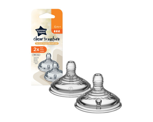 Tommee Tippee соска силиконовая для бутылочки Closer to nature, для густых жидкостей, 6+, 2 шт.