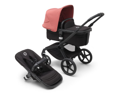 Bugaboo Fox5 коляска 2 в 1 Black/ Midnight Black/ Sunrise Red