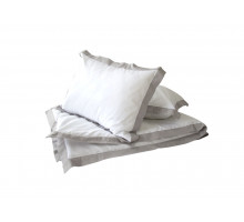 Комплект постельного белья 2-х спальный c кантом (серый, сатин)