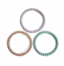 MUSHIE прорезыватель 3 штуки Pearl Bracelet Lilac/Cyan/Soft Peach
