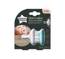 Tommee Tippee соска-пустышка силиконовая Breast-like, 0-6 мес., 2 шт.