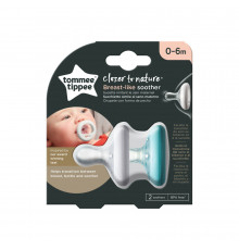 Tommee Tippee соска-пустышка силиконовая Breast-like, 0-6 мес., 2 шт.