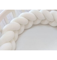 Бортик плетёный для прямоугольной кроватки 60*120 см (белый)