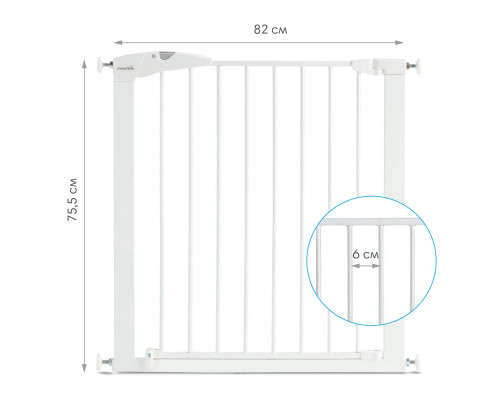Munchkin ворота безопасности металлические Maxi-Secure 76-82 см
