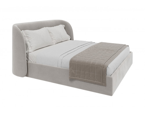 Кровать двуспальная Classic 180 см (серый, велюр)