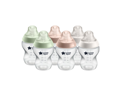 Tommee Tippee бутылочка для кормления Closer to nature, 260 мл., 0+, 6 шт.