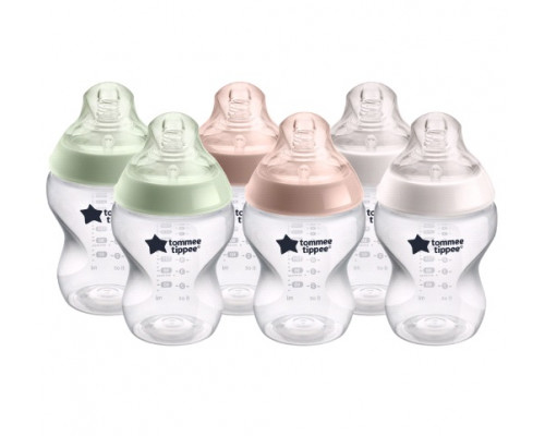 Tommee Tippee бутылочка для кормления Closer to nature, 260 мл., 0+, 6 шт.