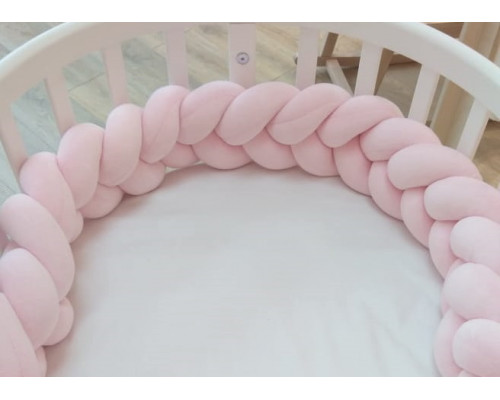 Бортик плетёный для кроватки Ellipsebed (розовый)