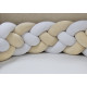 Бортик плетёный 4-х рядный для кроватки Ellipsebed (белый, бежевый)