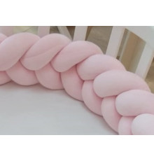 Бортик плетёный для кроватки Classic (розовый)