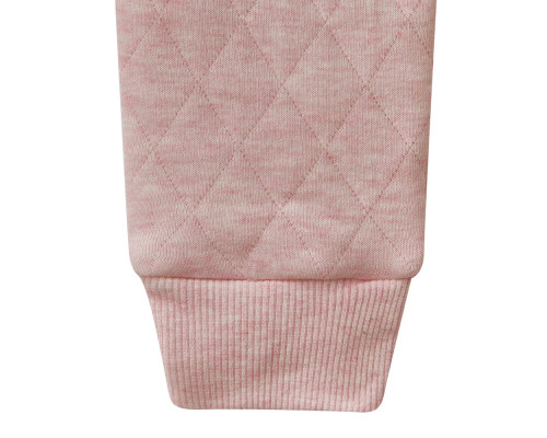 Babybu комбинезон стеганый с капюшоном Pale Pink Melange 100% органический хлопок