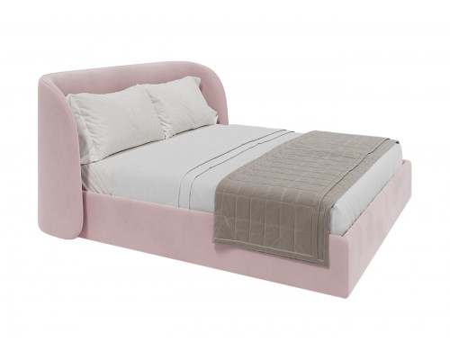 Кровать двуспальная Classic 180 см (розовый, велюр)