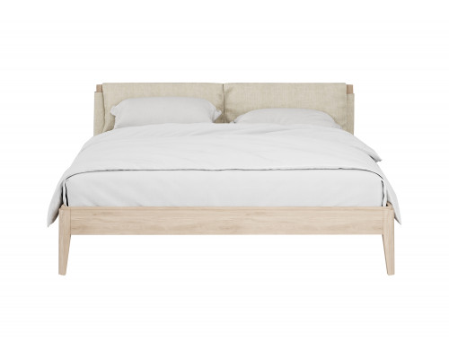 Кровать двуспальная Line с мягким изголовьем 160 см (дуб натуральный)