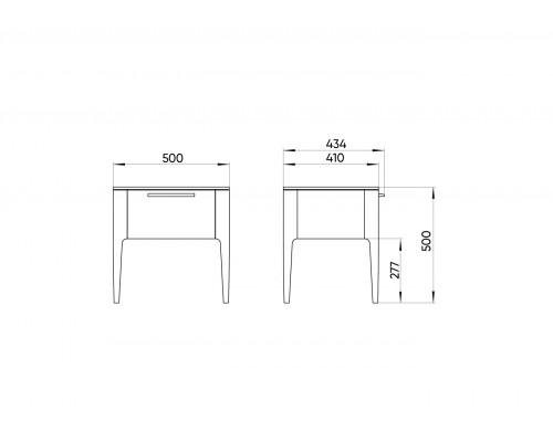 Тумба прикроватная Type oak 1 ящик (белый)