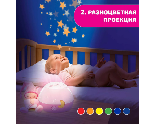 Chicco проектор-ночник музыкальный Первые грезы розовый