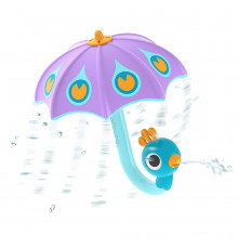 Yookidoo игрушка водная Зонтик павлин-создай дождь, фиолетовый