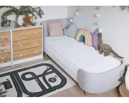 Кровать KIDI Soft для детей от 3 до 7 лет (серый)