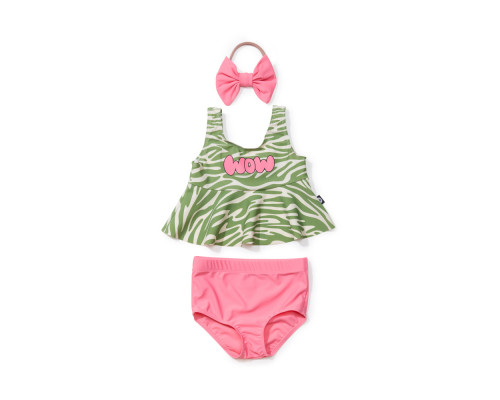 Happy Baby купальник для девочек двухпредметный green&bright pink
