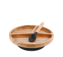 Avanchy тарелка с ложкой бамбуковая Toddler, черная