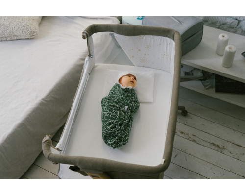 JANE кровать приставная 0+ с комплектом постельного белья Baby Side, Glitter Nature Edition