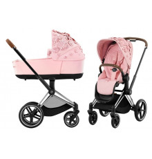 Cybex Priam IV Коляска 2 в 1 Chrome Brown / FE SIMPLY FLOWERS PINK