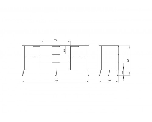 Тумба Type oak 2 двери 3 ящика (светло-серый)