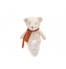 Мишка Дрема в шарфе с белым шумом (серо-бежевый)