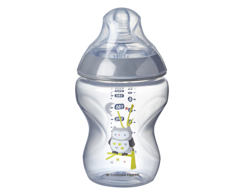 Tommee Tippee бутылочка для кормления Closer to nature, 260 мл., серый, 0+