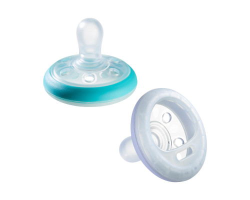 Tommee Tippee соска-пустышка силиконовая ночная Night Time Breast-like, 6-18 мес., 2 шт.