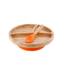 Avanchy тарелка с ложкой бамбуковая Toddler, оранжевая
