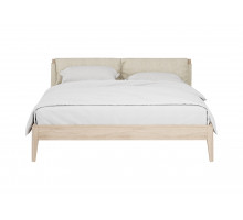 Кровать двуспальная Line с мягким изголовьем 180 см (дуб натуральный)