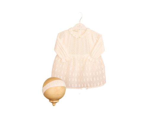 leoking комплект (платье-распашонка с повязкой на голову) цвет белый