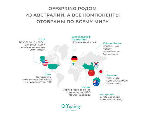 Offspring трусики-подгузники, L 9-14 кг  36 шт  расцветка Новый год