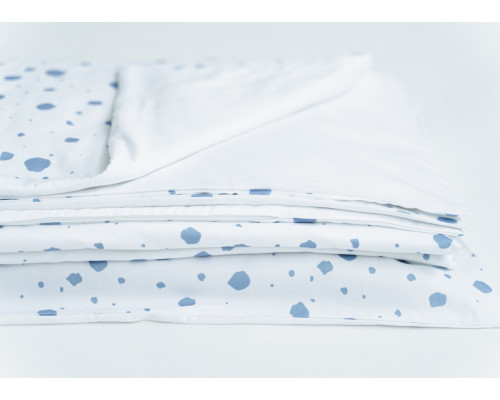 Постельное бельё в детскую кроватку (пятнышки голубые, сатин)