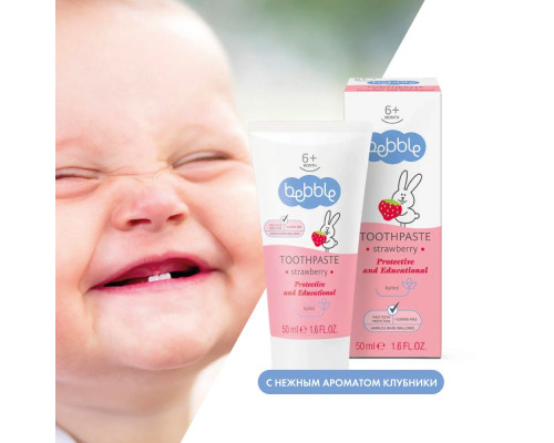 Bebble Зубная паста с ароматом клубники 6+ месяцев