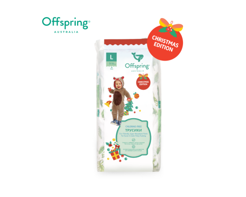 Offspring трусики-подгузники, L 9-14 кг  36 шт  расцветка Новый год