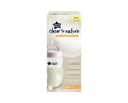 Tommee Tippee бутылочка для кормления Closer to nature 340 мл, 3 мес +