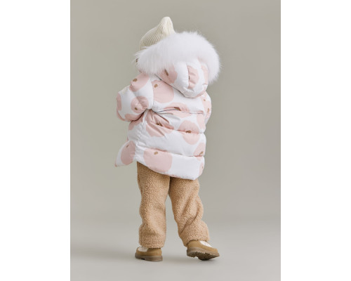 Happy Baby комбинезон-трансформер детский с натуральной опушкой pink (flower)
