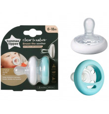 Tommee Tippee соска-пустышка силиконовая Breast-like, 6-18 мес., 2 шт.