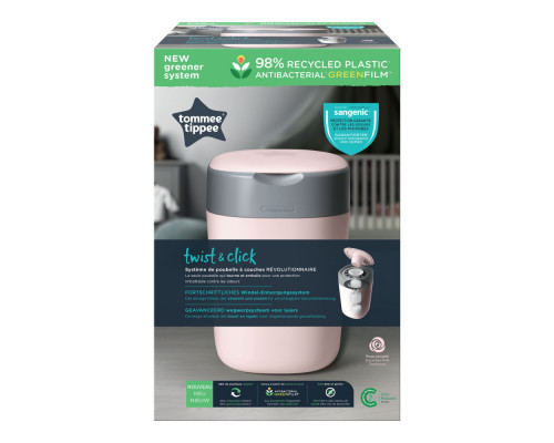 Tommee Tippee утилизатор подгузников, накопитель для использованных подгузников Twist & Click, pink