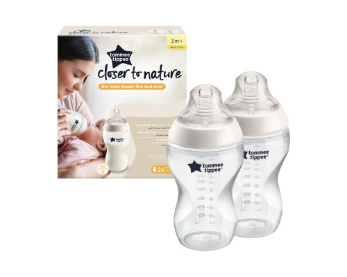 Tommee Tippee бутылочка для кормления Closer to nature 340 мл, 3 мес +, 2 шт.