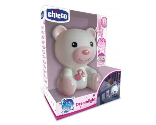 Chicco ночник-мини музыкальный Медвежонок Dreamlight розовый                         