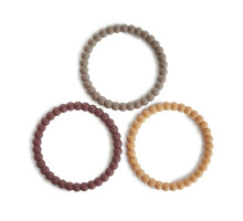 MUSHIE прорезыватель 3 штуки Pearl Bracelet Berry/Marigold/Khaki