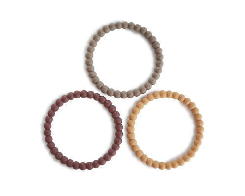 MUSHIE прорезыватель 3 штуки Pearl Bracelet Berry/Marigold/Khaki